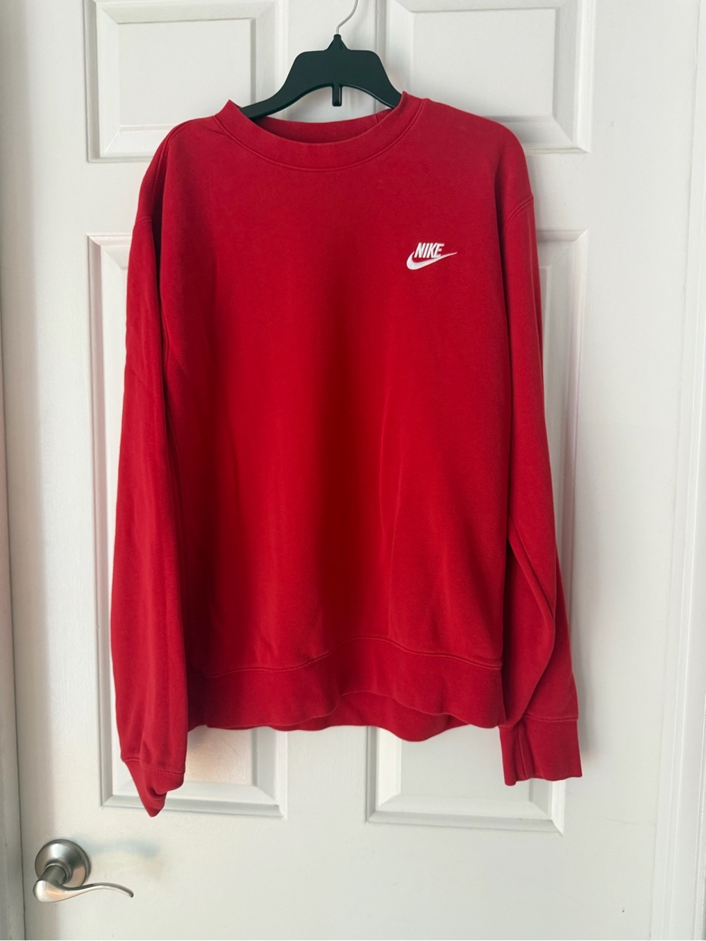 Nike Red Crewneck Sweatshirt with White Logo